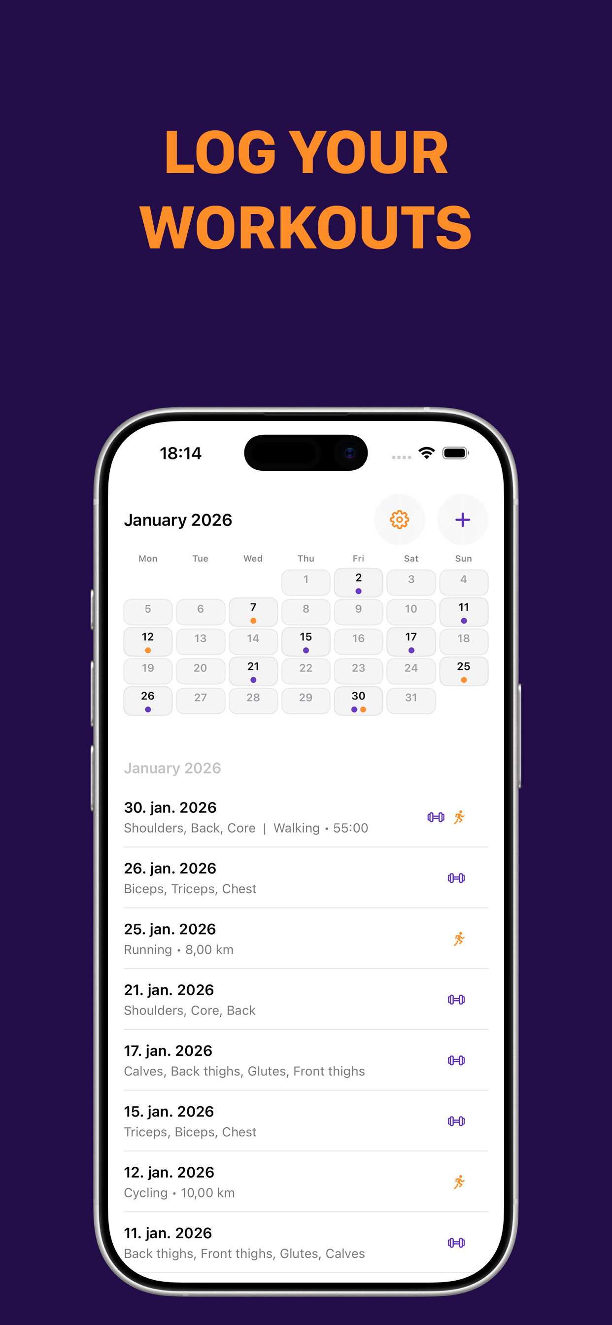 Log your workouts
